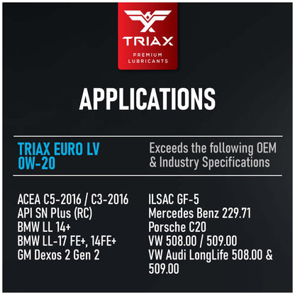 TRIAX Euro LV 0W-20 Full Synthetic