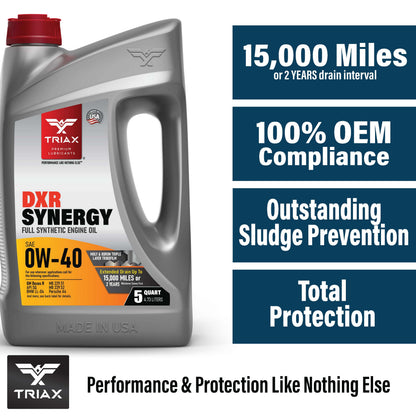 TRIAX Synergy DXR 0W-40 Full Syn Engine Oil for Dexos R