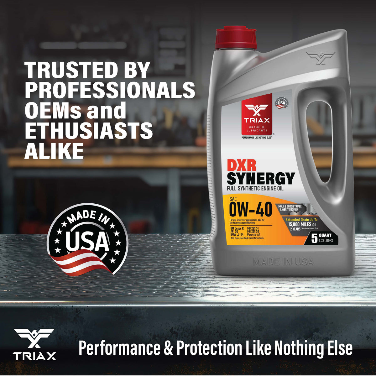 TRIAX Synergy DXR 0W-40 Full Syn Engine Oil for Dexos R